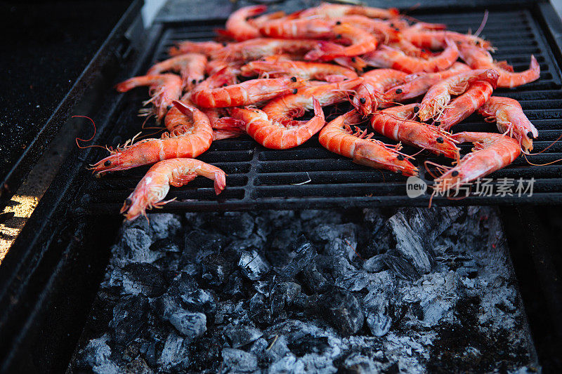 Shrimp on grill